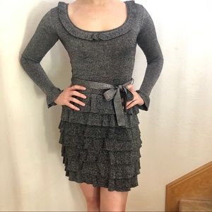 BCBG Silver Shimmer Cocktail Dress